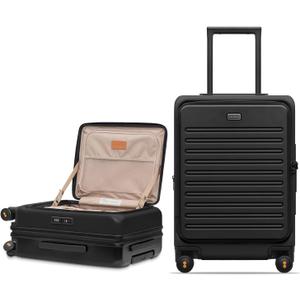 LEVEL8 Top Opening Carry on Luggage with Narrow Trolley Handle, Large Suitcases with Wheels Airline Approved, Expandable Hardside Luggage with Spinner Wheel for Men Women, 20 Inch, Black