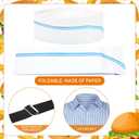 Seenelling 4 Pcs Burger Costume Striped Shirt Disposable Cook's Cap Belts Blank Badge for Men Women Halloween Movie Cosplay (Large)