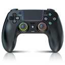 GUOC LED Wireless Controller for PS5 with Hall Effect Joystick and Trigger,4 Macro Boutton Extended Grip Controller Compatible with PS5 Pro/Slim, Dual Vibration, Remap/Turbo Function (Black)