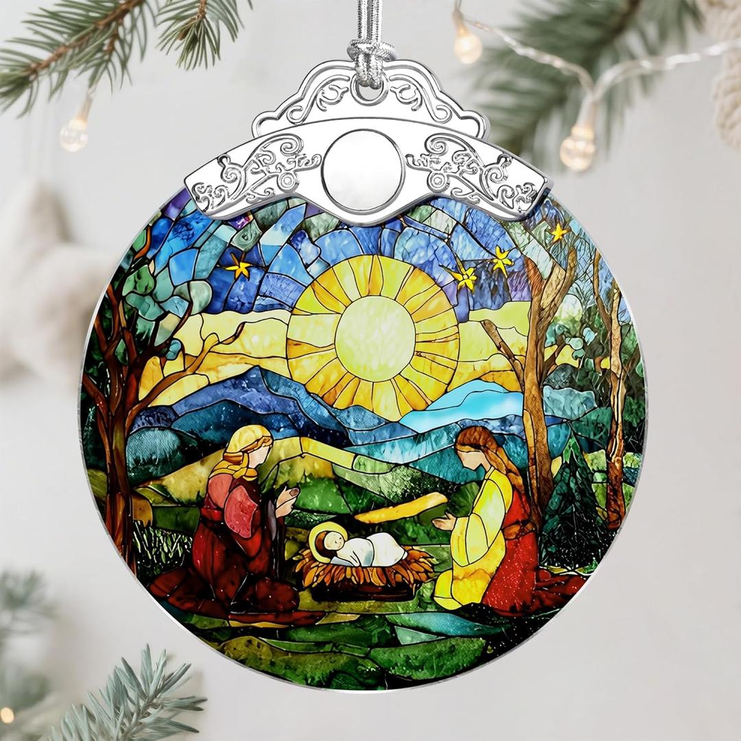 3 x Christmas Ornament, Christmas Tree Decor, Christian Ornament, Nativity Scene, Religious Home Decor, Christian Gifts, Religious Gifts, Gift Exchange, Gift Idea - Pattern D