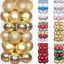 Gold Christmas Balls Ornaments for Xmas Tree, 30Pcs 60mm Shatterproof Christmas Tree Decorations, 2.36" Hanging Balls Christmas Baubles, Xmas Ball Decorations Set, Christmas Tree Baubles Garland Decor