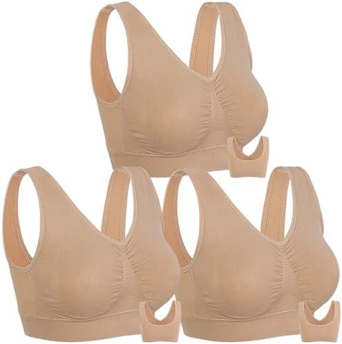 Onory 3 Pack Sports Bras for Women Wirefree Padded Workout Yoga Gym Fitness Bra Medium Support L