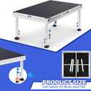 Tandefio Portable Stage with Height Adjustable Riser (24" -40") Platform Modular System Stage Easy to Carry Assemble for Performances at School Auditoriums Concerts Restaurants Bars (1 Pcs,4 x 2 ft)