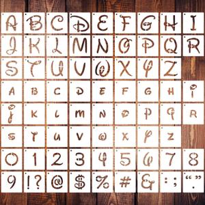 Doflyok 3 Inch Alphabet Letter Stencils for Painting, 70 Pcs Magic Letter Stencils and Numbers, Reusable Plastic Art Craft Stencils for Painting on Wood Sign Journal DIY Craft Decoration, white