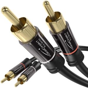 CableDirect 6ft RCA/Phono Cable, 2 2 Plugs, Stereo Audio Cable, Practically Break-Proof & Flawless Sound Quality (coaxial Cable, subwoofer/amp/HiFi & Home Cinema/Blu-ray, Analog & Digital)