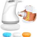 BUSHIPIN Body Sculpting Machine Electric Cellulite Massager 3 Pads, Handheld Full Body Massage Machine for Back/Abdomen/Butt/Leg/Arms Deep Massage Relax with Rotaion Vibration Body SPA (White)