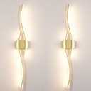 Modern Wall Sconces Set of 2, Dimmable LED with Remote Control, Gold Indoor Wall Sconce, Hard Wired Wall Lights for Living Room, LED Wall Decor for Hallway, Bedroom, 40.5"in, 3 Color, Timer, Memory
