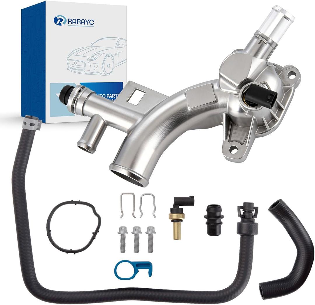 Upgraded Aluminum Engine Coolant Housing Water Outlet Kit with Hoses - Compatible with 2011-2020 Chevy Cruze, Sonic, Trax & Buick Encore 1.4L - Replaces OEM 25193922, 13251447, 902-846