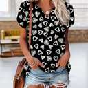 Womens Summer Tops Short Petal Sleeve T-Shirts V Neck Loose Comfy Shirts for Women Trendy, XL