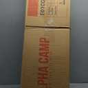 ALPHA CAMP Oversized Camping Folding Chair, Heavy Duty Support 450 LBS Steel Frame Collapsible Padded Arm Chair with Cup Holder Quad Lumbar Back, Portable for Outdoor