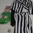 Adult Black and White Striped Suit for Women Horror Movie Character Cosplay Halloween Costumes Striped Blazer Outfit (Medium)