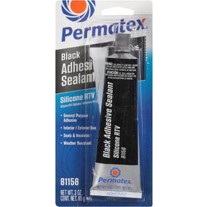 Permatex 81158 Black Silicone Adhesive Sealant, 3 oz. Tube, Pack of 1