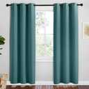 NICETOWN Sea Teal Blackout Curtains 78 inches Length for Bedroom, 2 Panels, 42" Wide, Thermal Insulated Decoration Drapes for Office Window