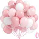60pcs Light Pink Balloons with Clear Pastel Pink and White Balloons for Wedding Bridal Baby Shower Shower Birthday Party Decorations
