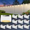 ESUNYD Solar Deck Lights Outdoor Waterproof, Solar Powered Fence Lights for Outside Stairs, Step, Yard, Patio, Garden and Pathway Decor(Warm White) 8 Pack