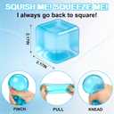 Cube Squishy Stress Relief Toys: Clear Sensory Fidget Toys for Anxiety & ADHD, Soft Slow Rising Squeeze Toys for Desk Office, Cool Gadgets for Men and Women Gifts for Father Monther Teens&Adults