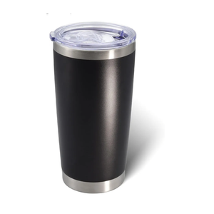 AIANJI 20oz Tumbler Bulk Stainless Steel Tumblers with Lid Vacuum Insulated Double Wall Travel Coffee Mug Powder Coated Tumbler Cup for Hot and Cold Drinks(Black, 2pack)
