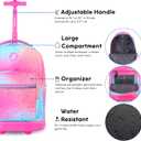 J World Sunrise Kids Rolling Backpack with Wheels for Girls Boys, Roller Bookbag for School, 18 x 13 x 9 Inches, Confetti