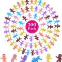 selizo Mini Plastic Babies for Baby Shower, 300pcs Tiny Baby Figurines Mini Babies Bulk for Ice Cube Babies, Small King Cake Babies, My Water Broke Baby Shower Games (6 Colors)