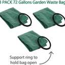 Reusable Yard Waste Bags, 3 Pack 72 Gallon Lawn Leaf Bags with Reinforced Carry Handles Heavy Duty Garden Waste Bags Camping Yard Recycling Trash Bags for Debris Leaves Grass (3-Pack 72 Gallon)