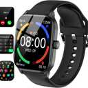 Smart Watch(Answer/Make Call), 1.85" HD Smartwatch for Women Men, Fitness Tracker with 100+ Sport Modes, IP68 Waterproof, Heart Rate/Sleep/Spo2 Monitor, Activity Tracker for Android and iPhone (Black)