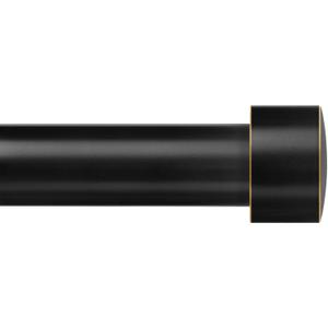 TONIAL Curtain Rod for Windows 66 to 120 Inch(5.5 to 10 ft), Telescoping Splicing 3/4 Curtain Rod Decorative Single Drapery Rod with Round Cap Finial, Black (66-120")