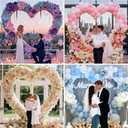 6.6 FT Heart Arch Stand, Balloon Arch Stand Kit with Base - Gold Heart Shaped Wedding Arch Frame for Proposal, Valentines Day Backdrop, Birthday, Baby Shower Decor (white), 5.51 in x 24.4 in x 3.94 in