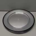 BESTSTAR 12 Inch Disposable Decor Charger Plates, 15 Pack Plastic Clear Plates with Gold Rim, Perfect Table Decor for Party, Wedding, Dinner