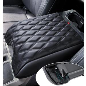 Sinvanho Center Console Cover Compatible with Ford F150 2015-2020, F250 F350 F450 2017-2022, Expedition 2018-2024, PU Leather Armrest Box Cover, Truck Interior Accessories, Anti-Scratch Protector (Bucket Seat Console)