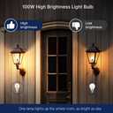 FLSNT 100W Equivalent Dimmable A21 LED Light Bulbs, Efficient 12W, 1600Lumens, 2700K Soft White, CRI90, E26 Medium Base, Clear Glass, 4 Pack