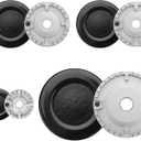 EEEKit 8 PCS Gas Stove Burner Caps Set, Burner Cap Replacement Part 1 Large, 1 Small, 2 Middle, Cooker Hat Set for Gas Stove (Grey)