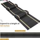 FAVE 12 Pack Woven Vinyl Table Runners 120x12 Inch Black with Gold Threads,