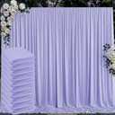 50 ft x 10 ft Wrinkle Free Lavender Backdrop Curtain for Parties, Polyester Light Purple Photo Backdrop Drapes 10 Panels 5x10ft for Baby Shower Photoshoot Wedding Birthday Party Photography Curtains