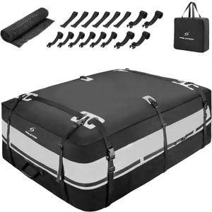 Maelstrom Rooftop Cargo Carrier,Car Roof Bag,15 Cubic Feet Waterproof Roof Rack Cargo Carrier,Tear Resistant Vehicle Cargo Carrier for Car with/Without Rack,Gray (BST01-MSRB01-15CFBKGY-1)