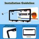 Flame License Plate Frame Funny Anime for Front or Rear Car Tags Stainless Steel License Plate Holder Car Decoration with Screws 6.3 X 12.2 in