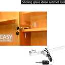Sissinda Sliding Glass Door Ratchet Lock Display Case Lock with Chrome Finish, Security, Keyed Alike Showcase Display (8 PC)