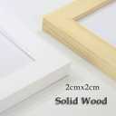 14x14 Picture Frame White Solid Wood for Mat 10x10 Wall Mounting Square Poster Frames