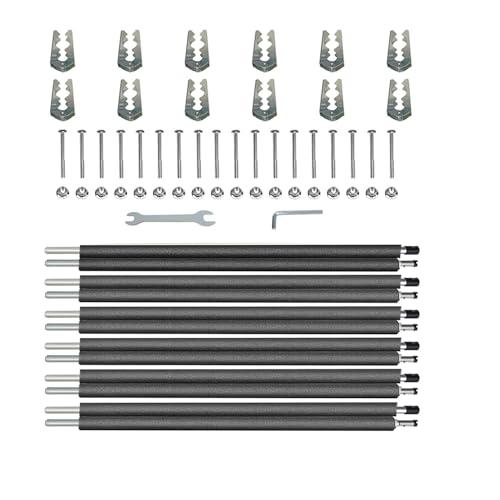 Universal Trampoline Poles, Replacement Poles with Clamp and Hardware, with Enclosure Pole Connecters, Screws and Bolts, Pole Caps, Fits Most Straight Poles Trampoline