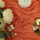 6 Pack Orange Cheesecloth Table Runner 10FT Boho Cheese Cloth Gauze Fabric Table Runner 35 x 120 Inch Rustic Sheer for Spring Bridal Wedding Decor Holiday Home Baby Shower Party