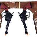 Cowboy Role-Playing Prop Toy Gun Western Holster Set for Adults, Adjustable Belt Halloween Costume Accessory for Men and Women