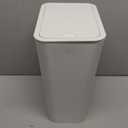 Yieach 12L White Slim Bathroom Trash Can with Lid,3.17 Gallon Pet/Dog Proof Kitchen Trash Can,Rectangle Thin Garbage Can,Covered Waste Basket,Narrow Small Plastic Trashcan for Room,Bedroom,Office,1PCS