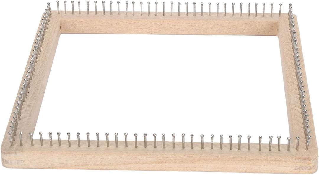 Cyrank Wooden Knitting Loom, Hand Craft Loom Knitting Board Tool Scarf Weaving Loom Mini Knitting Loom for DIY Weaving Beginners(30 * 30cm)