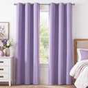 Lavender Purple 85 Inches Long 2 Panels Room Darkening Curtains for Girls Room, Bedroom, Nursery Thermal Insulated Blackout Drapes Solid Grommet Noise Reducing Window Curtains
