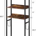 MAHANCRIS Over The Toilet Storage Rack, 4 Tier Bathroom Organizer Over Toilet, Freestanding Space Saver Toilet Stand with 2 Hooks, Bathroom Storage Shelf, Easy to Assemble, Rustic Brown TSHR0401Z