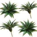 JUSTOYOU Large 12.5" Artificial Succulents Aloe Plants Real Touch Fake Flowers Unpotted for Home Wedding Festival Arrangement (4, Green)