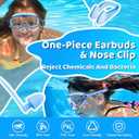 Vvinca Swim Goggles, Kids Goggles with Earplugs& Nose Clip Wide View Anti-Fog/UV Swimming Goggles for Age 3-15 Boys Girls, Blue Pink