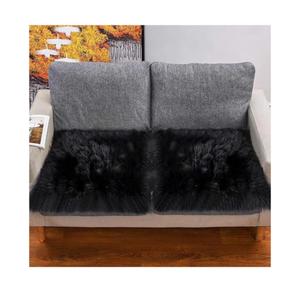 Faux Fur Sheepskin Square Chair Cover Seat Cushion Pad, Luxurious Wool Area Rugs Fluffy Floor Mat for Living Sofa, Photographing Background Office Home Decor Carpet 1 Pc