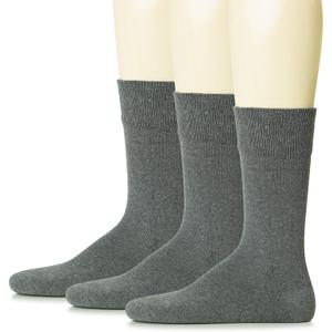 Hugh Ugoli Mens Cotton Dress Socks, Plain Colors, Regular Fit, Crew, Casual Socks, Shoe Size 10 - 13 (3 Pack) (Dark Gray (3 Pairs))