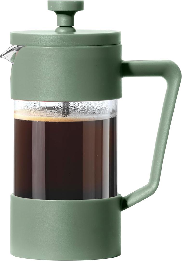 Oggi French Press Coffee Maker (12oz)- Borosilicate Glass, Coffee Press, Single Cup French Press, 3 cup Capacity, Olive Oggi French Press Coffee Maker (12oz)- Borosilicate Glass, Coffee Press, Single Cup French Press, 3 cup Capacity, Olive