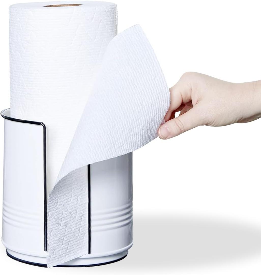 Paper Towel Holder Countertop, Farmhouse Paper Towel Holder Countertop, Ceramic Paper Towel Holder Farmhouse Rustic Decor for Kitchen Bathroom, Kitchen Paper Towel Holder with Non-Slip Base